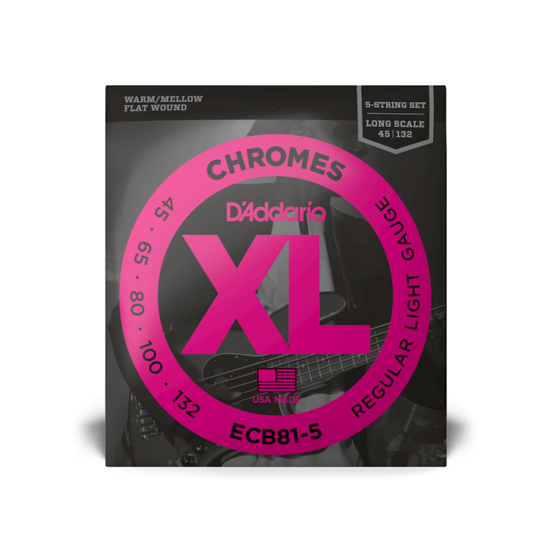 Набор струн D'ADDARIO ECB81-5 XL CHROMES BASS REGULAR LIGHT 5-STRING (45-132)